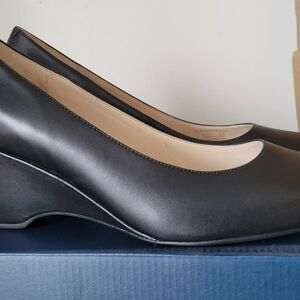 Cole Haan Black Leather Wedge Shoes